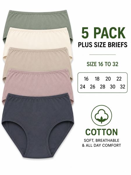 Immagine di 5 PACK COTTON BRIEFS ALL DAY COMFORT MUTLI COLOURS
